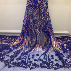 Flower Pattern Sequin Tulle Mesh Fabric Wholesale