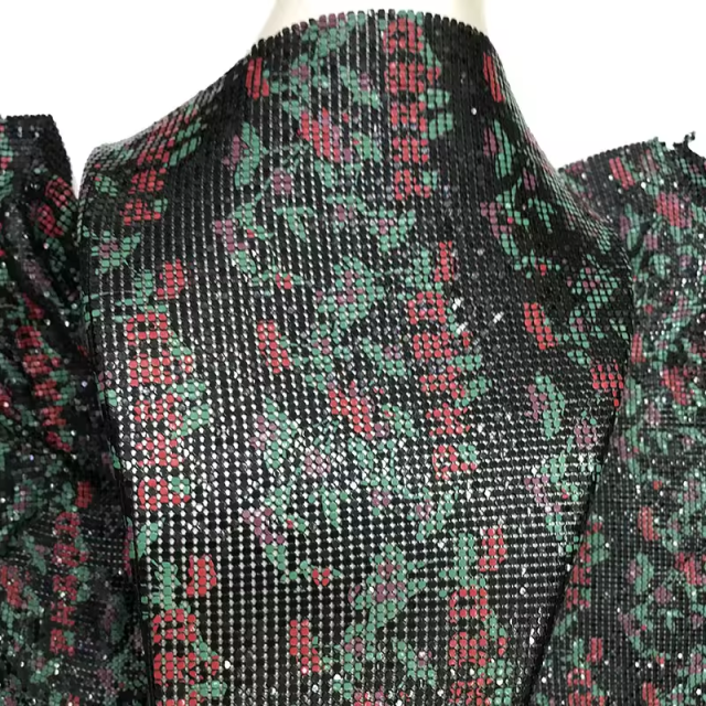 Floral Pattern Chainmail Mesh Sequin Fabric Manufacturer