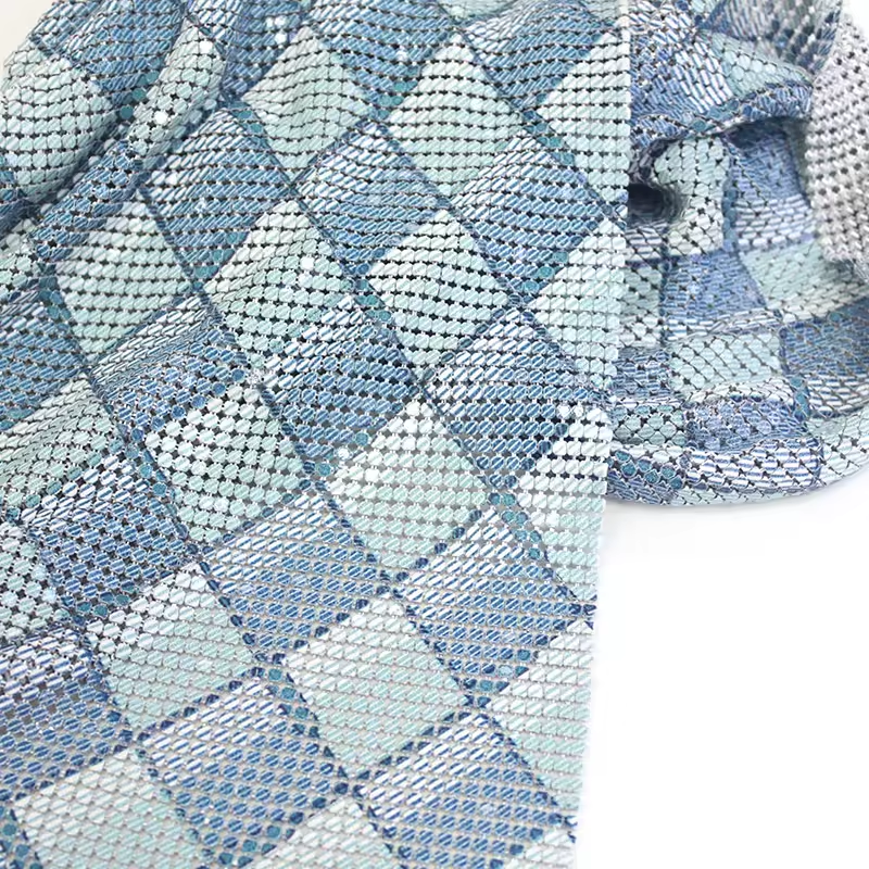 Multi Pattern Metallic Sequin Mesh Fabric Factory