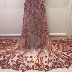 Flower Pattern Sequin Tulle Mesh Fabric Wholesale