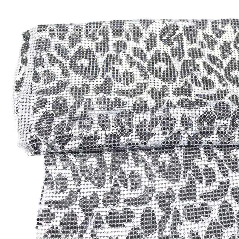 Black & White Chainmail Mesh Sequin Fabric Wholesale