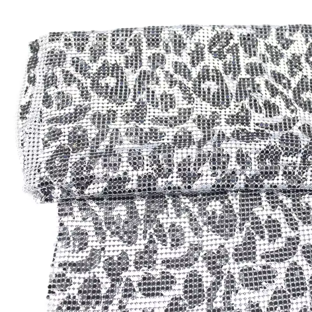 Black & White Chainmail Mesh Sequin Fabric Wholesale