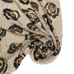 Floral Pattern Chainmail Mesh Sequin Fabric Manufacturer
