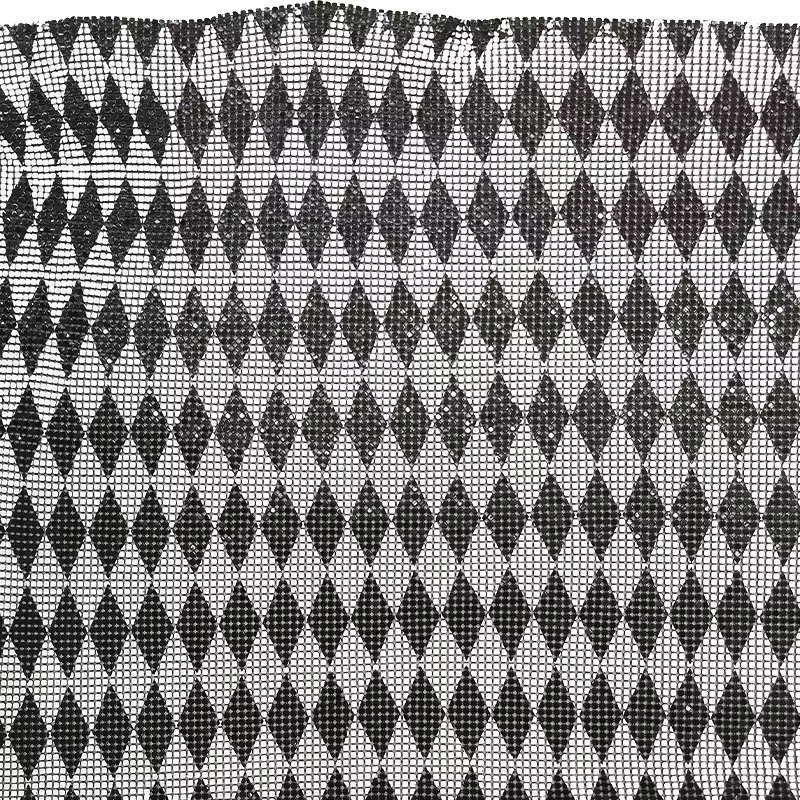 Black & White Chainmail Mesh Sequin Fabric Wholesale