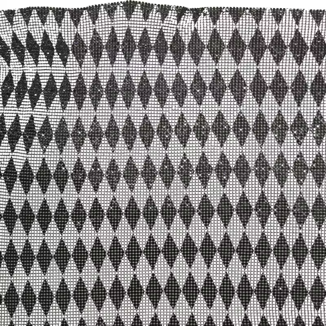 Black & White Chainmail Mesh Sequin Fabric Wholesale