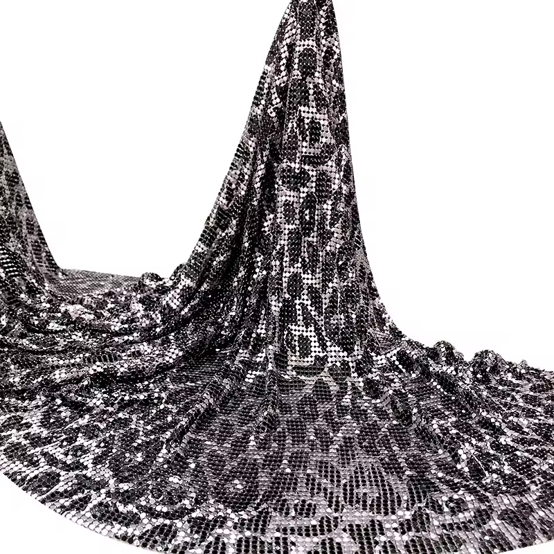 Multi Pattern Metallic Sequin Mesh Fabric Factory