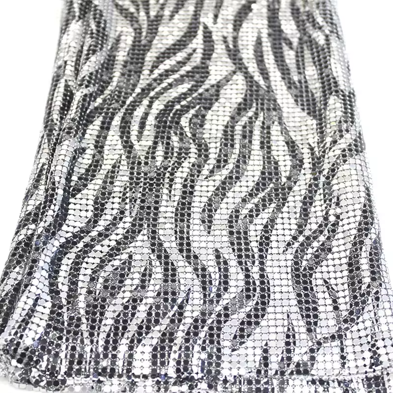 Black & White Chainmail Mesh Sequin Fabric Wholesale