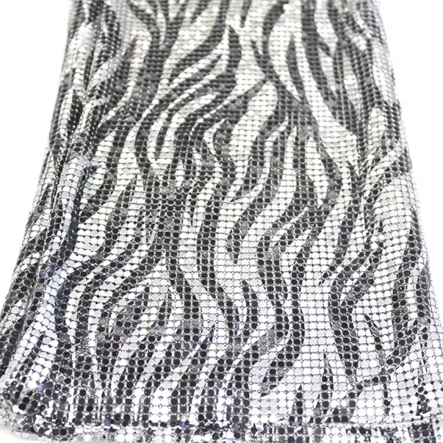 Black & White Chainmail Mesh Sequin Fabric Wholesale