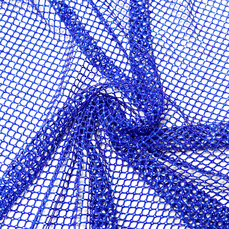 SS10 Deep Blue AB Crystal Mesh Fabric Supplier