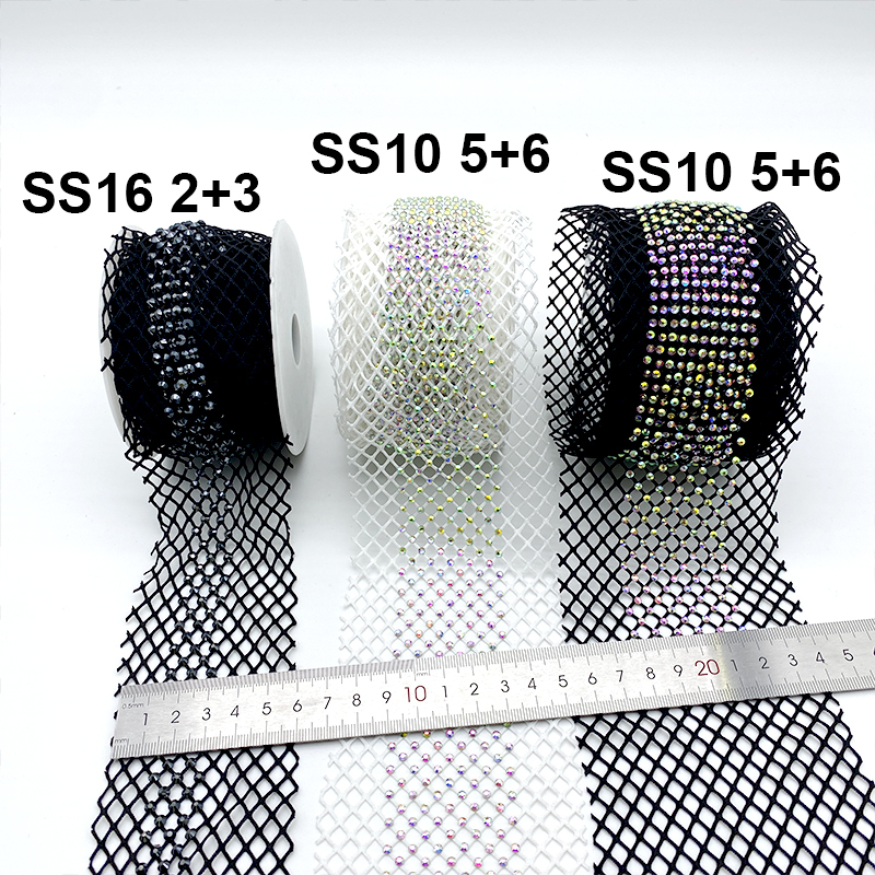 Garment Edge Decor Rhinestone Mesh Trim Custom