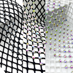 Garment Edge Decor Rhinestone Mesh Trim Custom