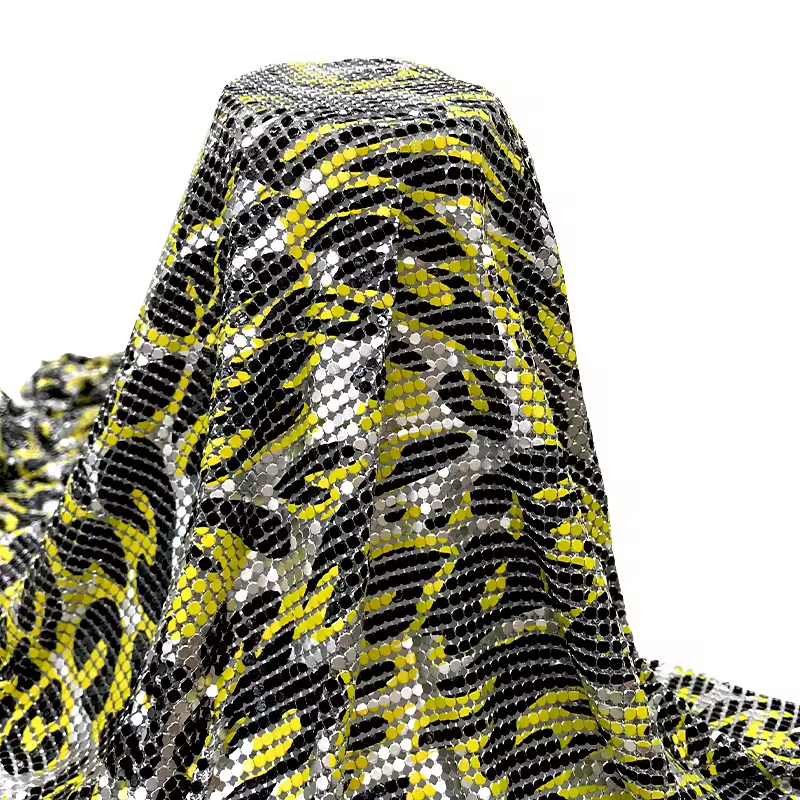 Multi Pattern Metallic Sequin Mesh Fabric Factory