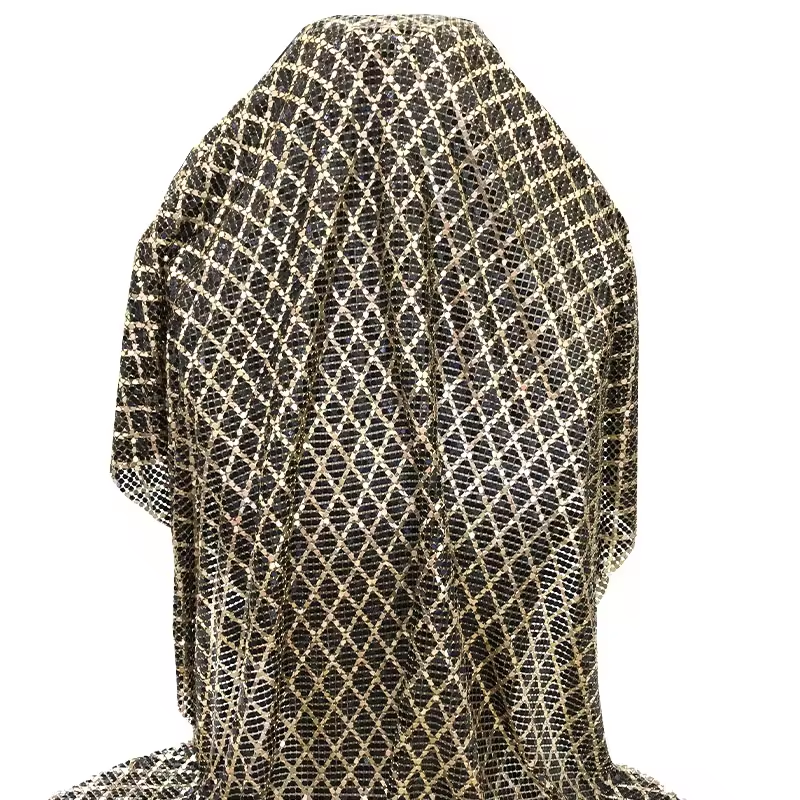 Multi Pattern Metallic Sequin Mesh Fabric Factory