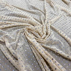 SS10 White Crystal Tulle Mesh Fabric Custom