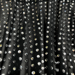 SS16 White Crystal Tulle Mesh Fabric Manufacturer