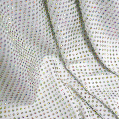 SS10 White AB Crystal Fabric Wholesale
