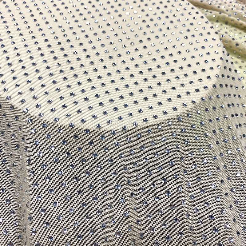 SS10 White Crystal Tulle Mesh Fabric Custom