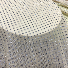 SS10 White Crystal Tulle Mesh Fabric Custom