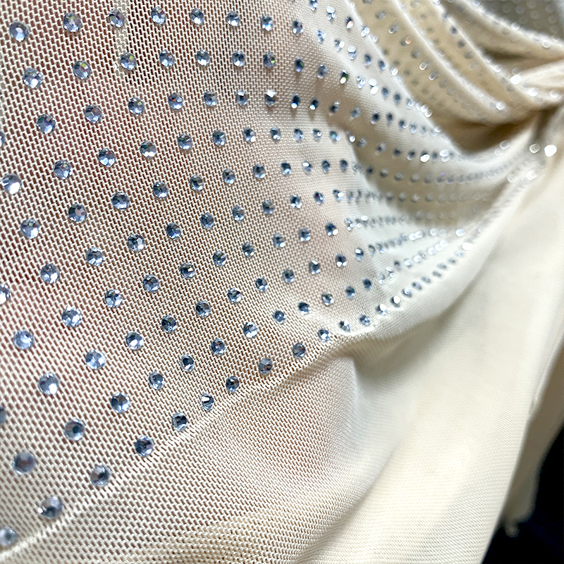SS10 White Crystal Tulle Mesh Fabric Custom