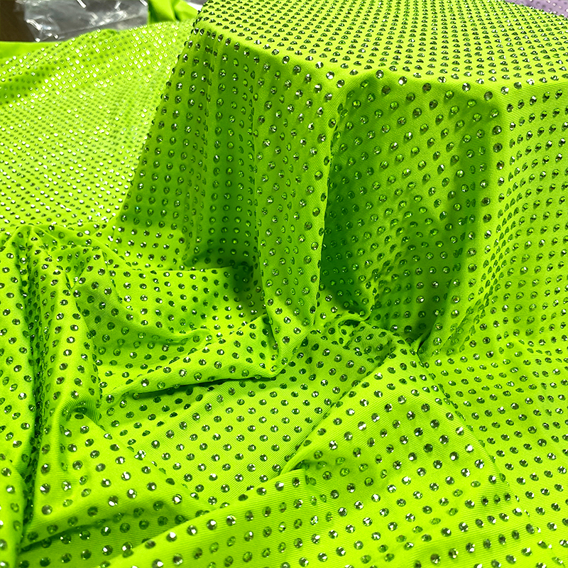 SS10 180g Light Green Crystal Fabric Supplier