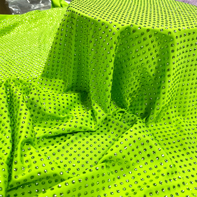 SS10 180g Light Green Crystal Fabric Supplier