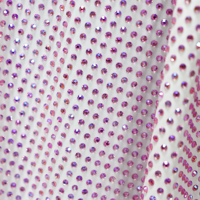 SS10 Light Pink AB Crystal Fabric Manufacturer