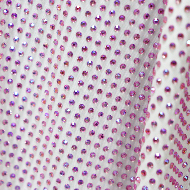 SS10 Light Pink AB Crystal Fabric Manufacturer