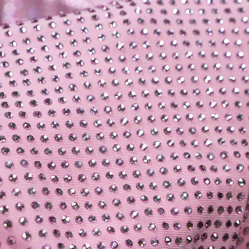 SS10 180g Light Pink Rhinestone Fabric Factory