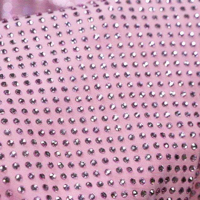 SS10 180g Light Pink Rhinestone Fabric Factory