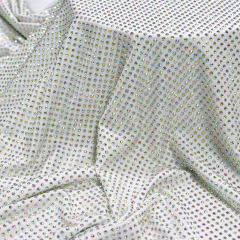 SS10 White AB Crystal Fabric Wholesale