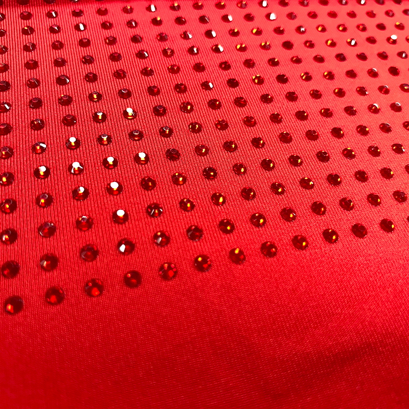 SS10 180g Red Rhinestone Fabric Manufacturer