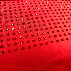 SS10 180g Red Rhinestone Fabric Manufacturer