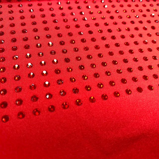 SS10 180g Red Rhinestone Fabric Manufacturer