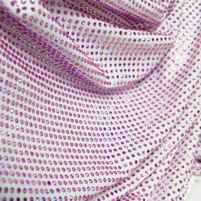 SS10 Light Pink AB Crystal Fabric Manufacturer