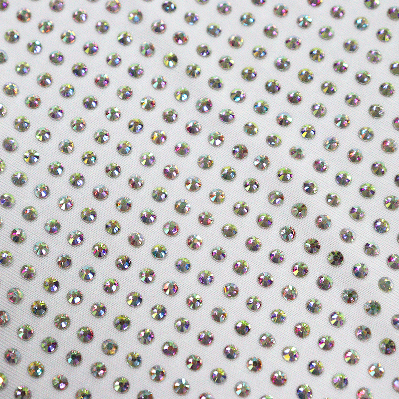 SS10 White AB Crystal Fabric Wholesale