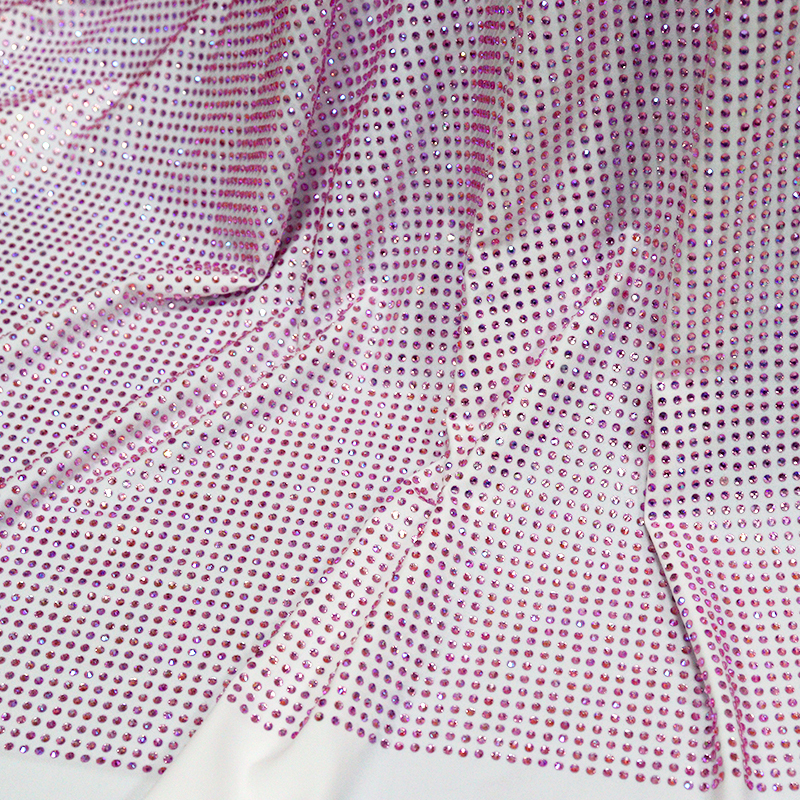 SS10 Light Pink AB Crystal Fabric Manufacturer