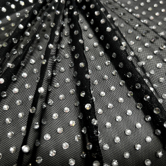 SS16 White Crystal Tulle Mesh Fabric Manufacturer