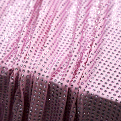 SS10 180g Light Pink Rhinestone Fabric Factory