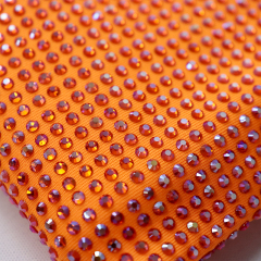 SS10 Orange AB Rhinestone Fabric Wholesale