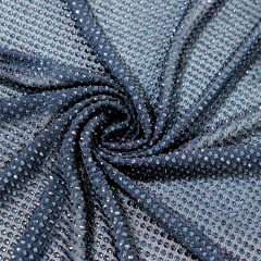 SS10 Blue Black Rhinestone Tulle Mesh Fabric Factory