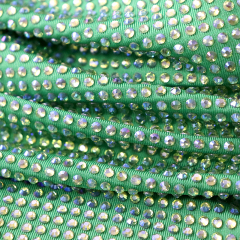 SS10 Light Green AB Crystal Fabric Custom