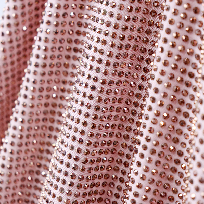 SS10 Rose Gold Crystal Fabric Exporter