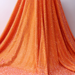 SS10 Orange AB Rhinestone Fabric Wholesale