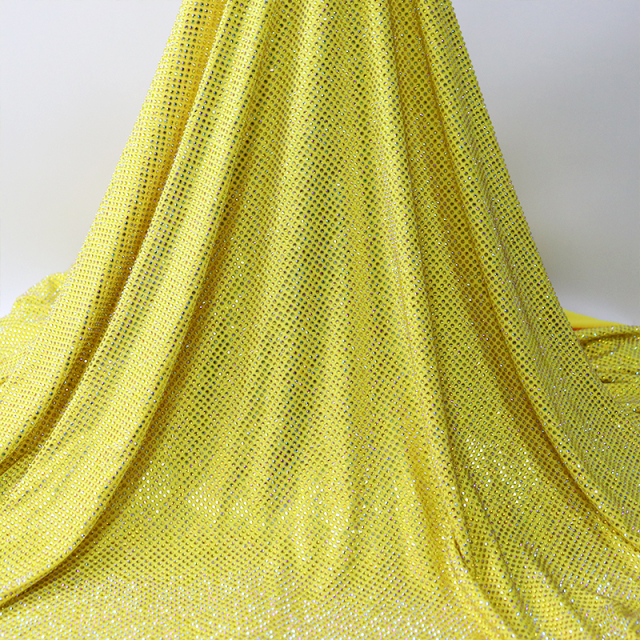 SS10 Lemon Yellow AB Crystal Fabric Manufacturer