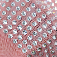 SS34 White Crystal Tulle Mesh Fabric Factory