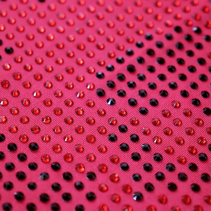 SS10 Leopard Pattern Mix Color Rhinestone Fabric Factory