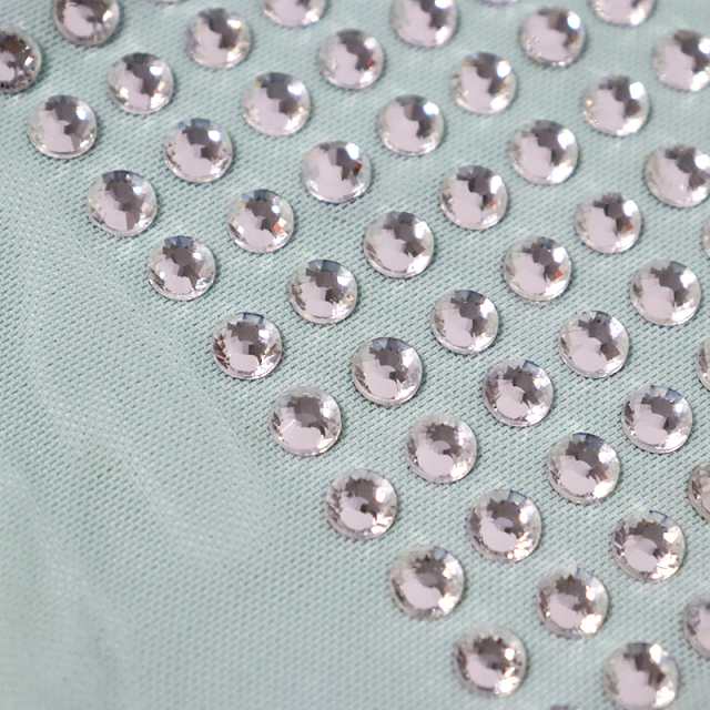 SS34 White Rhinestone Tulle Mesh Fabric Manufacturer