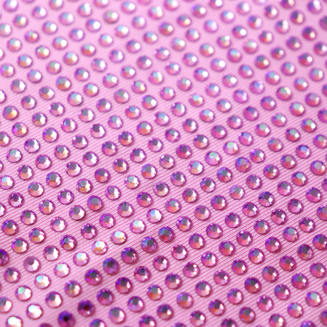 SS10 Light Pink AB Rhinestone Fabric Supplier