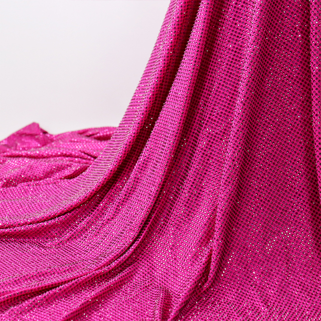 SS10 Fuchsia Rhinestone Fabric Custom