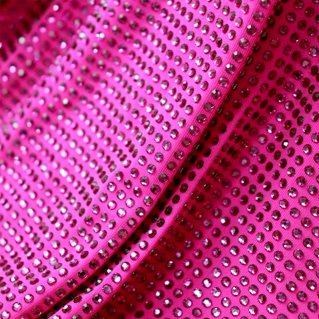 SS10 Fuchsia Rhinestone Fabric Custom